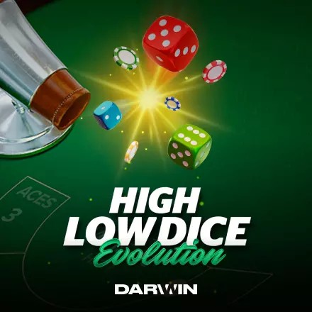 High Low Dice Evolution logo by Darwin Gaming at 500 Casino